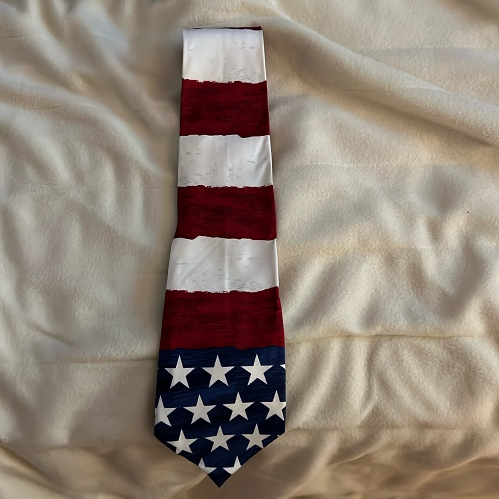 Save the children american flag tie